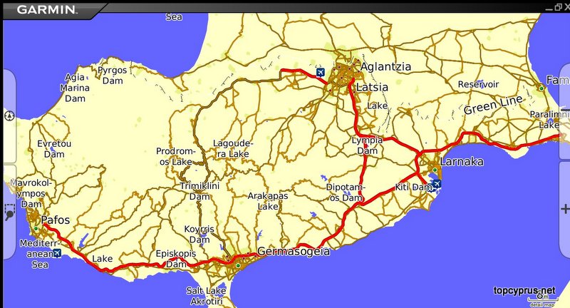 Карты Кипра для GPS-навигатора